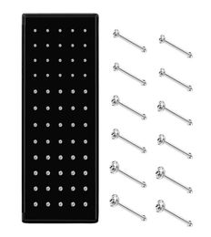 60pcs Stainless Steel Nose Studs Rings Piercing Pin Body Jewelry 15mm 2mm 25mm2638148