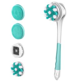 Massager 4 In 1 Hot Sale Long Handle Multi Functional Waterproof Soft Silicone Back Massage Electric Brush Silicone Bath Body Brush