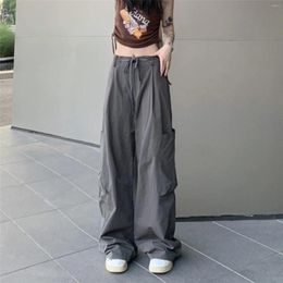 Women's Pants Women Baggy Cargo Y2K Streetwear Hip Hop Joggers Sweatpants Drawstring Spring Summer Casual Loose Wide Leg Trousers