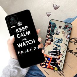 Soft Case for Redmi Note 11 11S 10 Lite 10S 12 12s Note11 Pro 5G 9 9T 8 8T 7 9S Classic Friends Series Black Phone Cases Cover