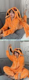 Uzumaki Kurama Kyuubi Fox Cosplay Costume Kigurumi Adult Unisex Anime Pyjamas Flannel Jumpsuit Sleepwear Onesies Prop