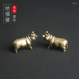 Necklace Earrings Set Pure Brass Pig A Pair Of Desktop Zodiac Nafu Pen Tea Pet Home Decor Decoration Accessories