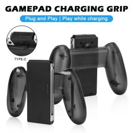 Original Clear Black Charge Grip For Switch Handle Grip Holder Charging Handgrip For Nintend Switch OLED JoyCons Controller Grip