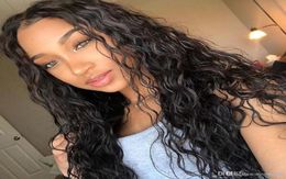 Lace Front Human Hair Wigs Deep Wave Wig For Women Black Color Pre Plucked Brazilian Hair Remy Lace Frontal Wigs5819812