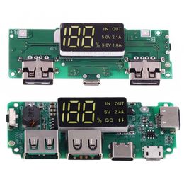 18650 Mobile Power Bank Charging Module with Overcharge LED Display Dual USB Lithium Storage Battery Charger Control Board 2A