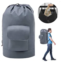 Laundry Bags Backpack Bag Large With Adjustable Padded Strap Travel Drawstring Closure