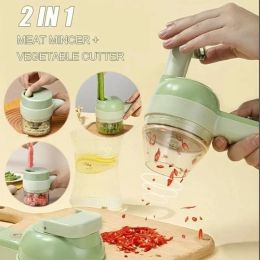 Grinders ZAIXIAO Multifunction Electric 40w Vegetable Cutter Slicer Masher Chopper Cutting Pressing Mixer Food Slice Usb Charging