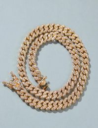 Iced Out Miami Cuban Link Chain Mens Gold Chains Necklace Bracelet Fashion Hip Hop Jewellery 9mm5285351