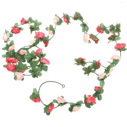 Decorative Flowers Artificial Vines Room Decor Decorate Home Fake Rose Garland Decorations Pvc Ornament Wedding