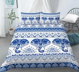 Bedding Sets 3D Ethnic Mandala Elephant Duvet Cover Set For Kids Baby Quilt Polyester Christmas Gifts