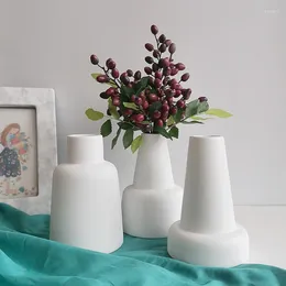 Vases Nordic Ins Wind Ceramic Vase Dry Flower Flowers In The Living Room Creative Home Decoration Wholesale White Vase.