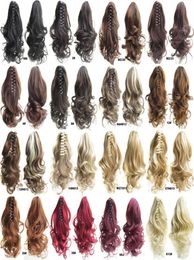 40cm Long Synthetic per i capelli Claw Ponytail 16 Colors Simulation Human Hair Extensioin ponytails Bundles CP2229603654
