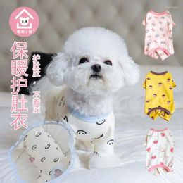 Dog Apparel Autumn And Winter Printed Four-Legged Home Cat Belly Suit Warm Pet Clothing Accessories For Female Dogs
