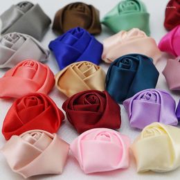 Decorative Flowers (20Pcs/pack)4cm High Quality Satin Three-dimensional Rose Artificial Flower Wedding Party Dress Decoration Scrapbook DIY