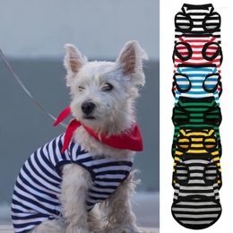 Dog Apparel Summer Cat Clothes Cotton Striped Vest Pet T Shirt Clothing For Outfit Cute Kitten Puppy Costume