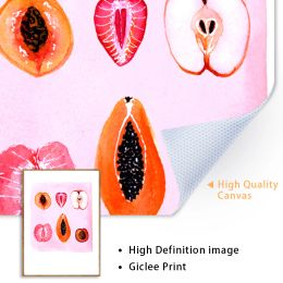 Fruity Sliced Feminine Fruit Wall Art Canvas Painting Vintage Posters Abstract Woman Body Positivity Prints Pictures Room Decor