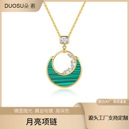 Moon Necklace for Women Versatile High Quality Colour Protection Pendant Design Unique Instagram Style Light Luxury Collarbone Chain
