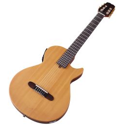 Cables 39 Inch Classic Silent Guitar Matte Finish Solid Wood 6 String 22f Natural Clolor Classical Guitar with Pick Up