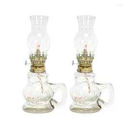 Candle Holders Rustic Oil Lamp Lantern Vintage Glass Kerosene Decorative Housewarming Gift For Home Lighting