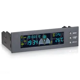 Chain/Miner 5.25inch 12V PC Computer Fan Controller 3 Fan Speed Controller Temperature Sensor LCD Digital Display Front Panel For PC