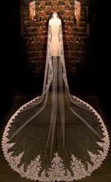Bridal Veils WhiteIvory 5 Metres Long Wedding Lace Edge Accessories Voile Cathedral Veil Velo De Novia9967412