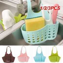 Kitchen Storage 1/2/3PCS Sink Shelf Soap Sponge Holder Clip Dish Drainer Drying Rack Silicone Basket Bag Bathroom