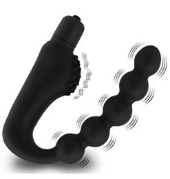 yutong Silicone 10 Speeds Anal Plug Prostate Massager Vibrator Butt Plugs 5 Beads Toys for Woman Men Adult Product Shop o4963327
