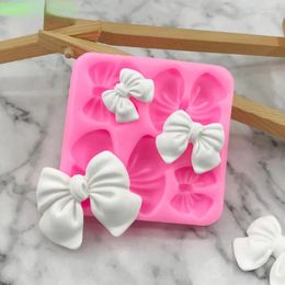 Baking Moulds Arrive 1pcs Cute Knot Bow Moulds Soft Silicone Fondant Resin Art Mould Cake Decoration Pastry Kitchen Accessories Tools