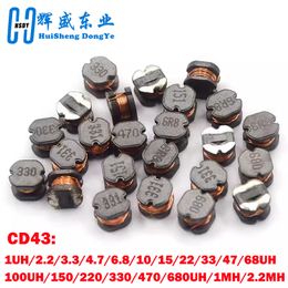 10Pcs CD43 SMD Integrated Power Inductor Choke Coils 470UH 680UH 1000UH 1MH 2.2MH 471 681 102 222