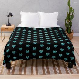 Blankets Teal And Black Watercolor Volleyball Heart Silhouette Plaid Softest Five Below Throw Blanket