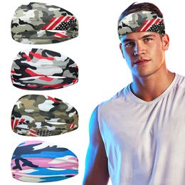4Pcs Sweatband for Men Women Elastic Sport Hairbands Head Band Yoga Headbands Headwear Headwrap Sports Workout Hair Accessories
