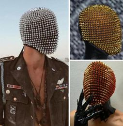 Party Masks Studded Spikes Full Face Jewel Margiela Mask Halloween Cosplay Funny Supplie Head Wear Cover8207969