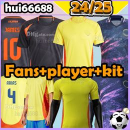 23/24/25 Colombia Soccer Jerseys Fans Player Version 2024 2025 FALCAO JAMES CUADRADO Valderrama home away Women Men Kids kits set