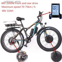 Bikes Ride-Ons Electric Bicycle with Fat Tyre E-Bike Lithium Battery E-bike Snow Sport Mountain 32AH 48V 2000W L47