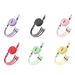 3A 3 in 1 retractable usb cable for iPhone 11 12 pro max charging type c cable phone charger micro usb for xiaomi redmi note 10s