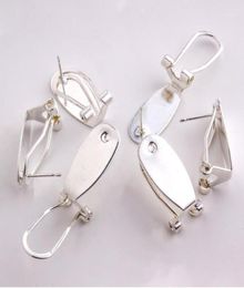 Taidian Silver Fingernail Earring Post For Women Beadswork Earring Jewellery Finding Making 50 Pieces/lot12062452
