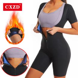 CXZD Sauna Sweat Suits Polymer Sweat Suit Waist Trainer Suits Hot Sweating Fat Burn Suit Slimming Corsets Weight Loss Corset