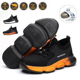 Boots Men's Work Safety Shoes Antipuncture Working Sneakers Indestructible Work Shoes Male Lightweight Breathable Men Safety Boots