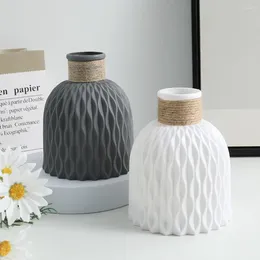 Vases Pineapple Pattern Vase Gorgeous Plastic Anti-fall Desktop Ornaments Modern Flower Office