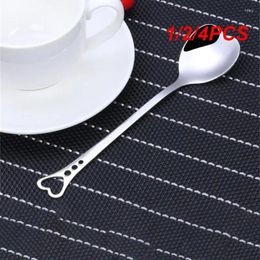 Coffee Scoops 1/2/4PCS Dessert Sugar Spoon Stainless Steel Heart-shaped Silver Creative Portable Universal Kitchen Tools And Gadgets