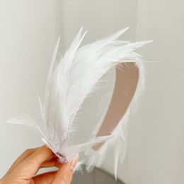 10 Styles Colourful Plush Feather Wide Hair Hoop Boho Cosplay Carnival Party Dance Performance Halloween Festival Head Decor