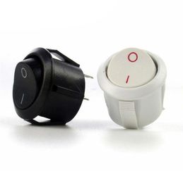 250V Plastic Round Button Switch Ship Switches Feet Two Tranches Push Button Switches White Black Colors3301892