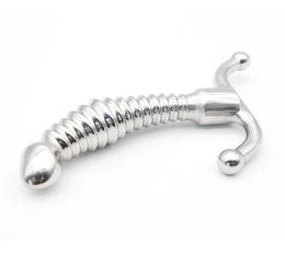 Male Female Stainless Steel Small Anal Plug Threaded Prostate Massager Unisex Short Metal Whorl Butt Stopper Sexy Toys DoctorMonal5912503