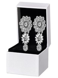 Sparkling Daisy Flower Trio Stud Earrings Original box for 925 Sterling Silver Pendant Earring Women Wedding Jewellery Set7856320