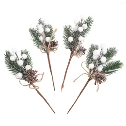 Decorative Flowers 20 Pcs Christmas Berry Pine Needles Berries Home Decoration Decorations Artificial Ornaments Props Simulation Tree Picks