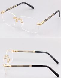 Brand Mens Optical Glasses Frame Man Rimless Eyeglass Frame for Men Gold Silver Myopia Eyeglasses Designer Spectacle Frames Eyewea1663021