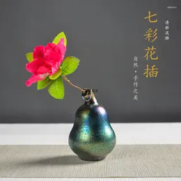 Vases Colorful Kiln Changed To Build A Mini Small Vase Ceramic Flower Office Home Accessories Tea Ceremony Ornaments