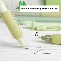 4pcs Green Tea Coffee Beans Gel Pen Set Soft Touch Holder 0.5mm Ballpoint Black Color Ink for Writing Office School