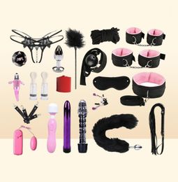 Set Sm Torture Tool Adult Fun Products Flirting with Female Slaves on the Bed Alter Binding Props Handcuffs and Whips YM094839810