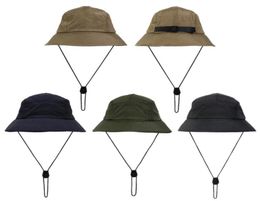 Bucket Hat Foldable Fisherman Hats Unisex Outdoor Sunhat Hiking Climbing Hunting Beach Fishing Adjustable Men Draw String Cap 22061842079